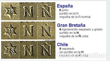Moedas Juan Carlos I: Lote 3 monedas &bull; 1 Peseta 1975(78) &bull; Espa&ntilde;a + Variantes Chile y Gran Breta&ntilde;a &bull; SC &bull; Lote 1844