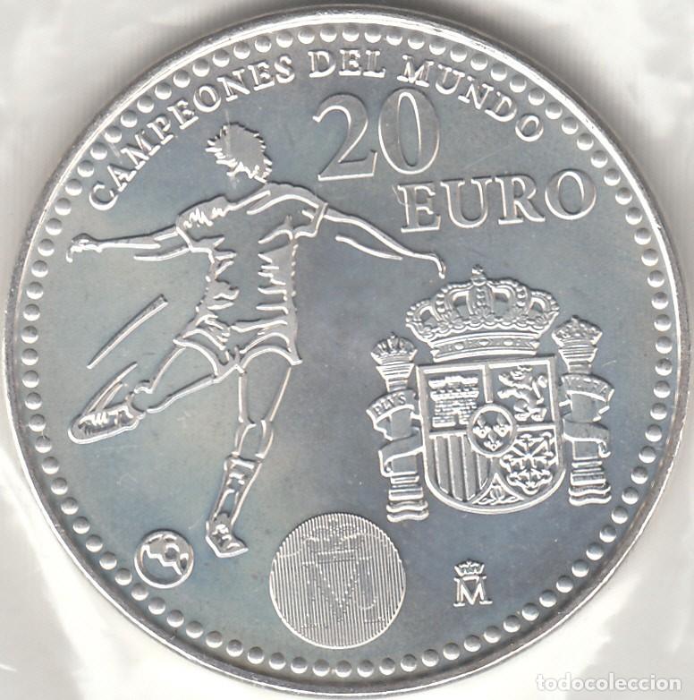 Monete Juan Carlos I: ESPA&Ntilde;A: 20 EUROS 2010 - CAMPEONES DEL MUNDO / PLATA