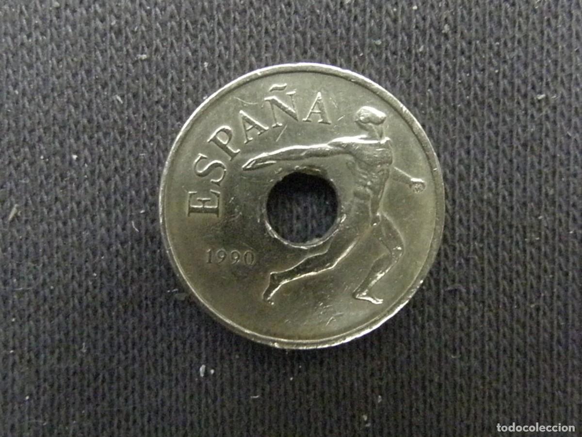 Monedas Juan Carlos I: Espa&ntilde;a &ndash; 25 Pesetas 1990, Juegos Ol&iacute;mpicos Barcelona, Agujero Central