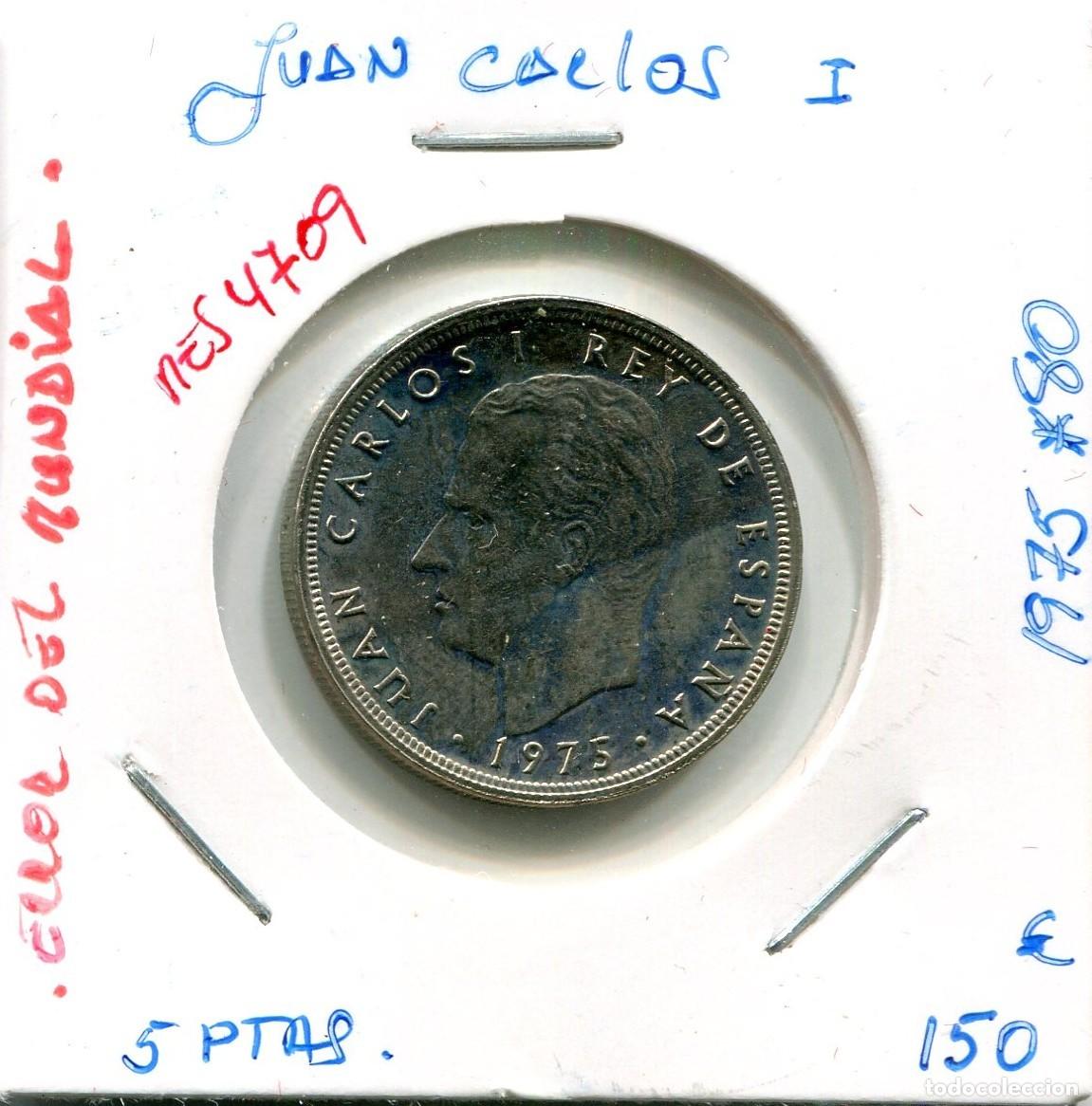 Monedas Juan Carlos I: 5 PESETAS JUAN CARLOS I A&Ntilde;O 1975 *80 ( ERROR DEL MUNDIAL ) ( MES4709 )