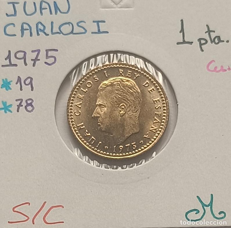 Monedas Juan Carlos I: 1 peseta Juan Calor 1975 estrella 78, sin circular, S/C encartonada