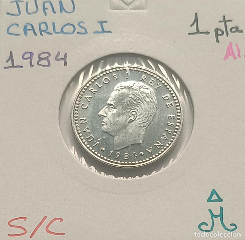 Monedas Juan Carlos I: 1 peseta Juan Carlos I, 1984 Alumnio, sin circular, S/C encartonada