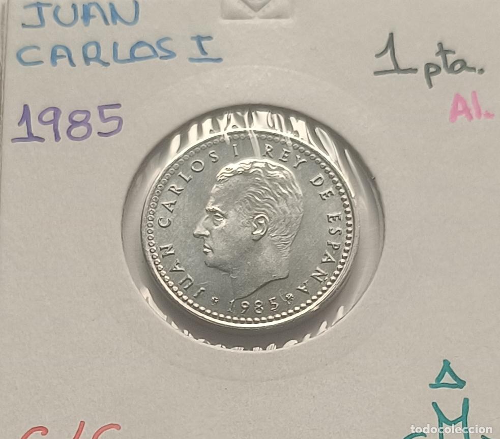 Monedas Juan Carlos I: 1 peseta Juan Carlos I, 1985 Alumnio, sin circular, S/C encartonada