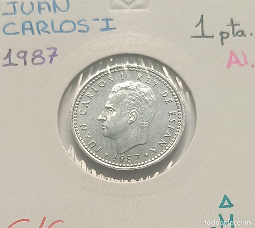 Monedas Juan Carlos I: 1 peseta Juan Carlos I, 1987 Alumnio, sin circular, S/C encartonada