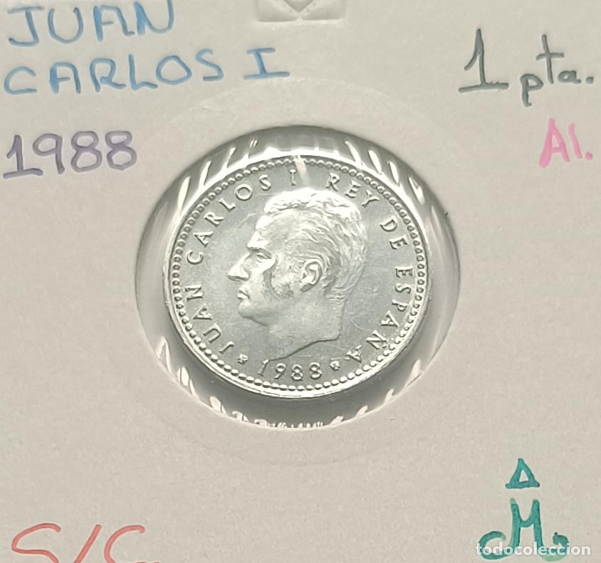 Monedas Juan Carlos I: 1 peseta Juan Carlos I, 1988 Alumnio, sin circular, S/C encartonada