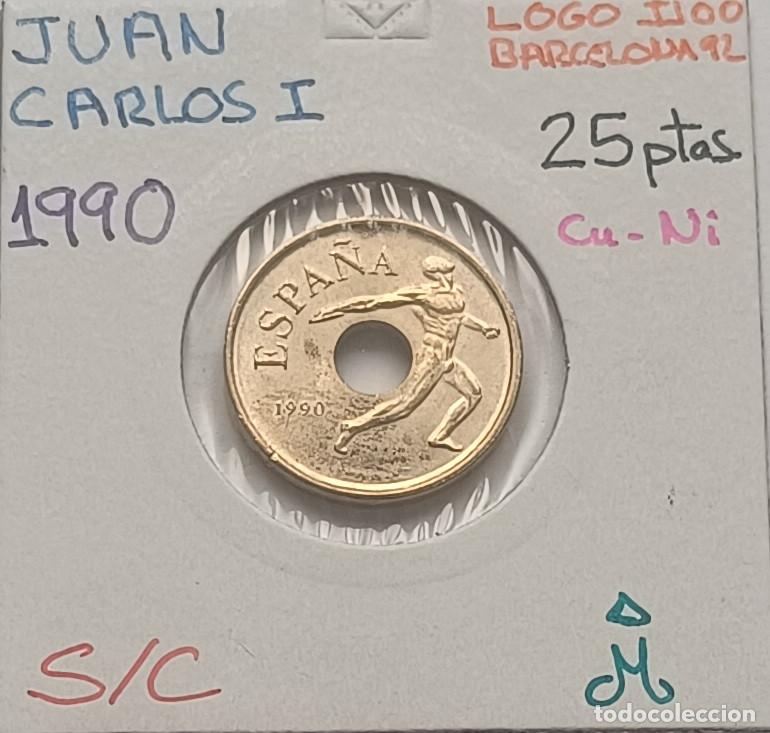 Monedas Juan Carlos I: 25 pesetas Juan Carlos I, 1990, Juegos Olimpicos de Barcelona , sin circular, S/C encartonada