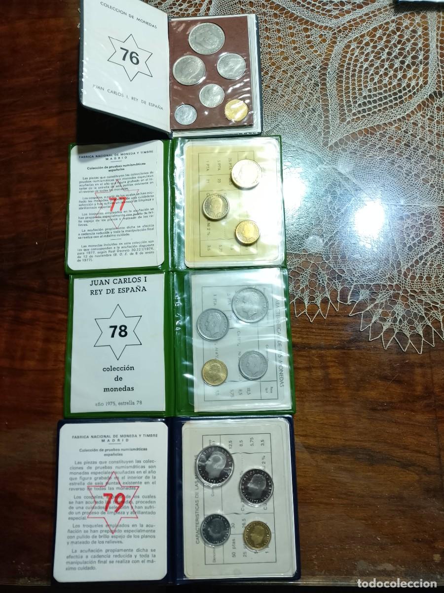 Monedas Juan Carlos I: 4 Carteras numismaticas espa&ntilde;olas a&ntilde;os 76-77-78-79