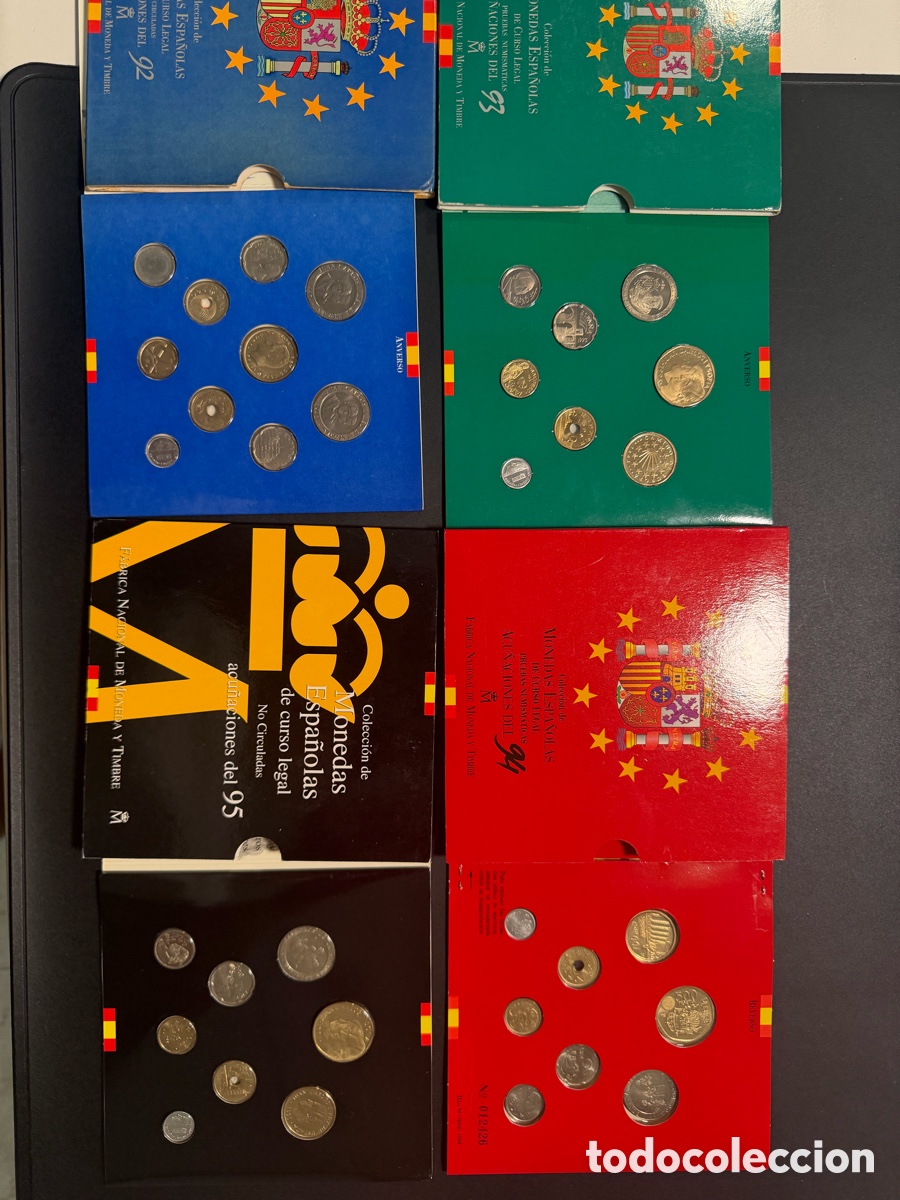 Monedas Juan Carlos I: Lote de 10 carteras de las pesetas de 1992-2001
