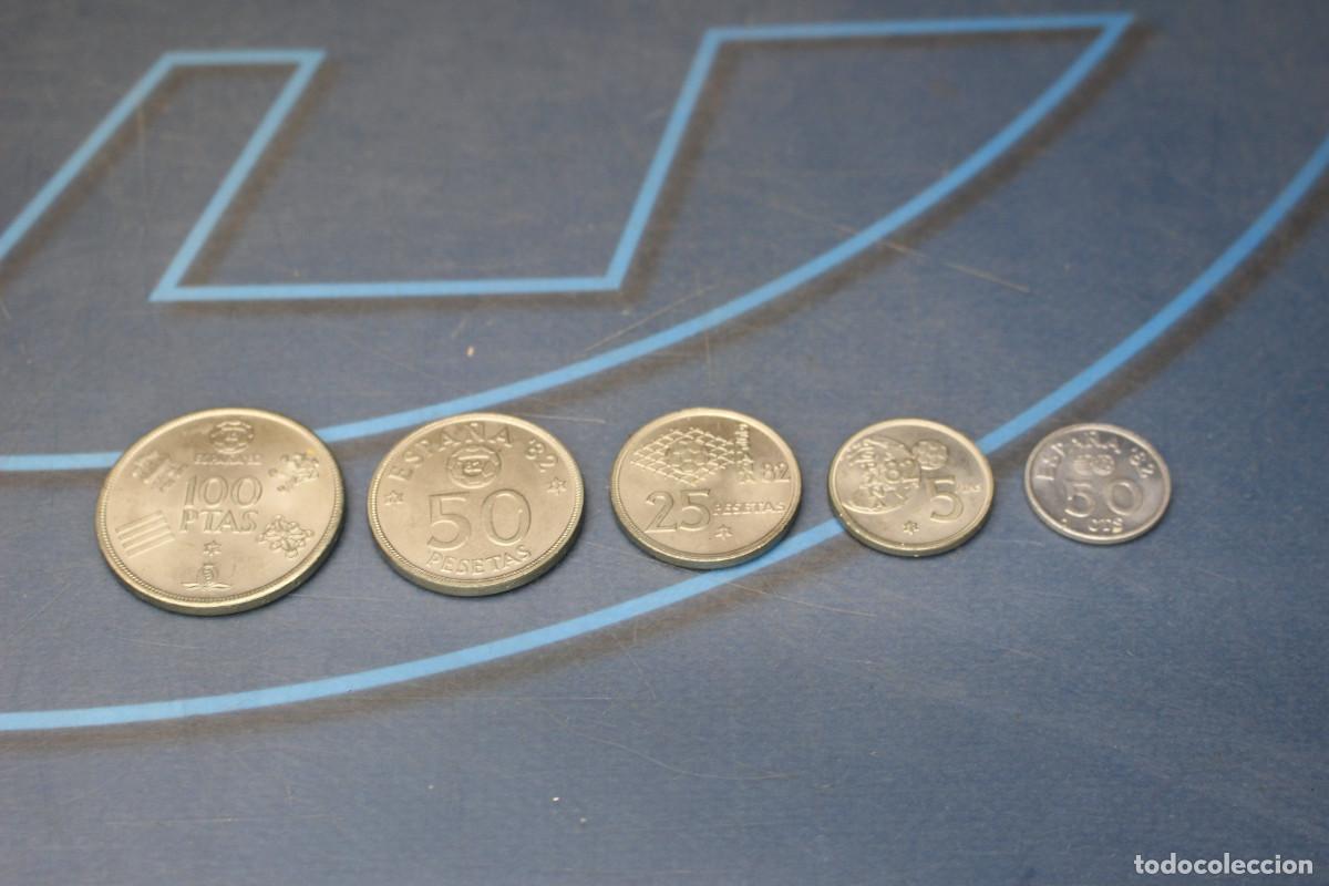 Monedas Juan Carlos I: 5 Monedas Espa&ntilde;a'82 100, 50, 25, 5 pesetas y 50 c&eacute;ntimos. 1980.