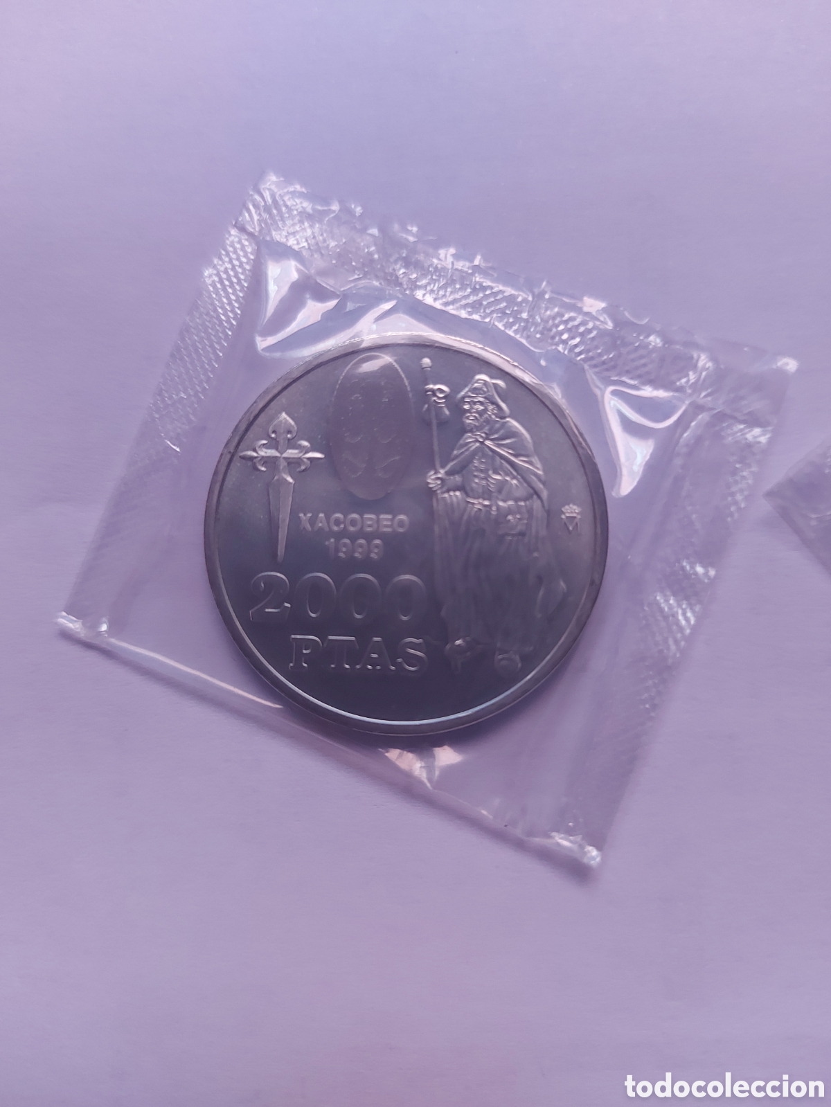 Monedas Juan Carlos I: Moneda de plata de 2000 pesetas, a&ntilde;o 1991. XACOVEO . En su funda original.