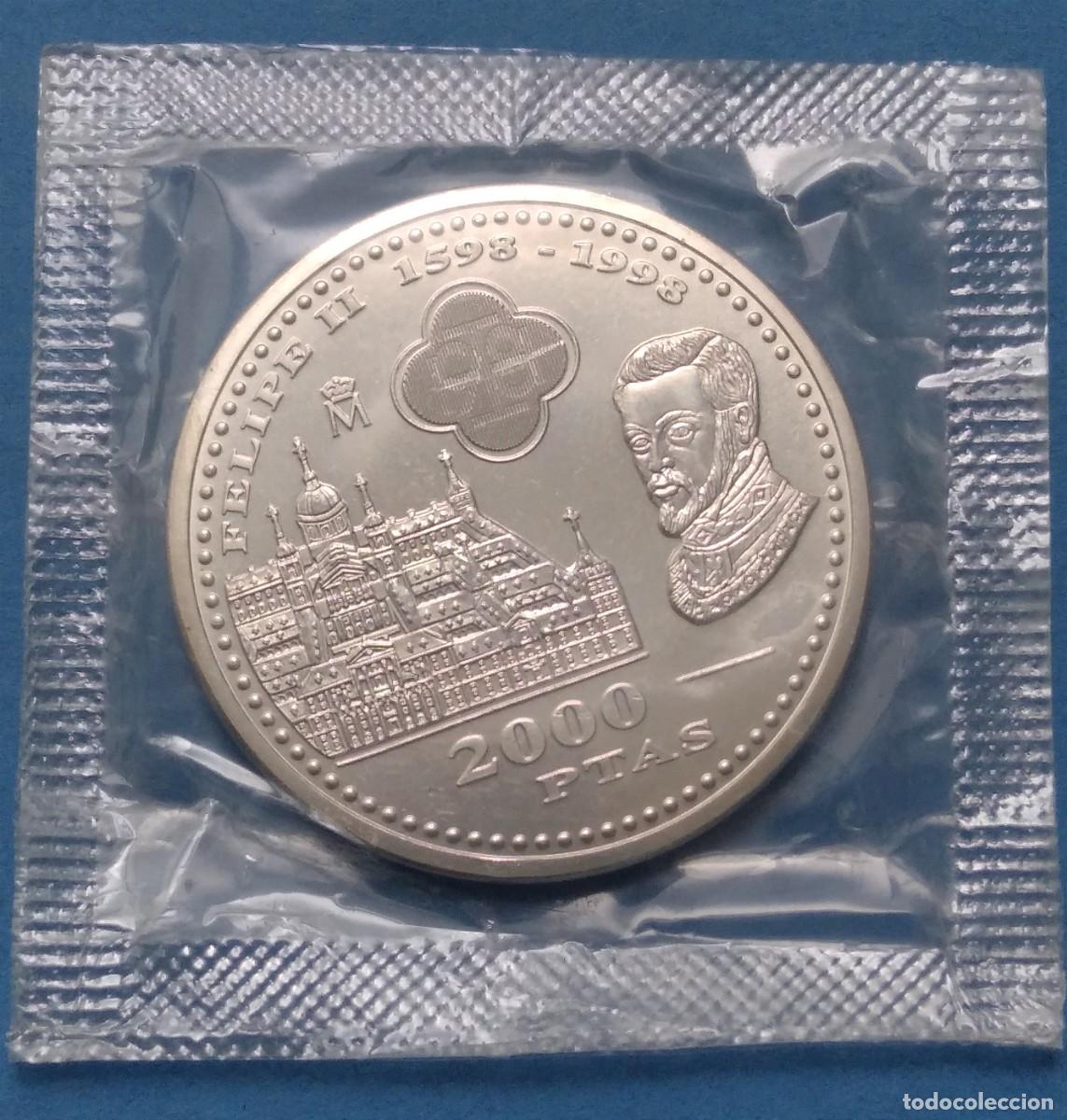 Moedas Juan Carlos I: MONEDA PLATA 2000 PESETAS 1998 FELIPE V