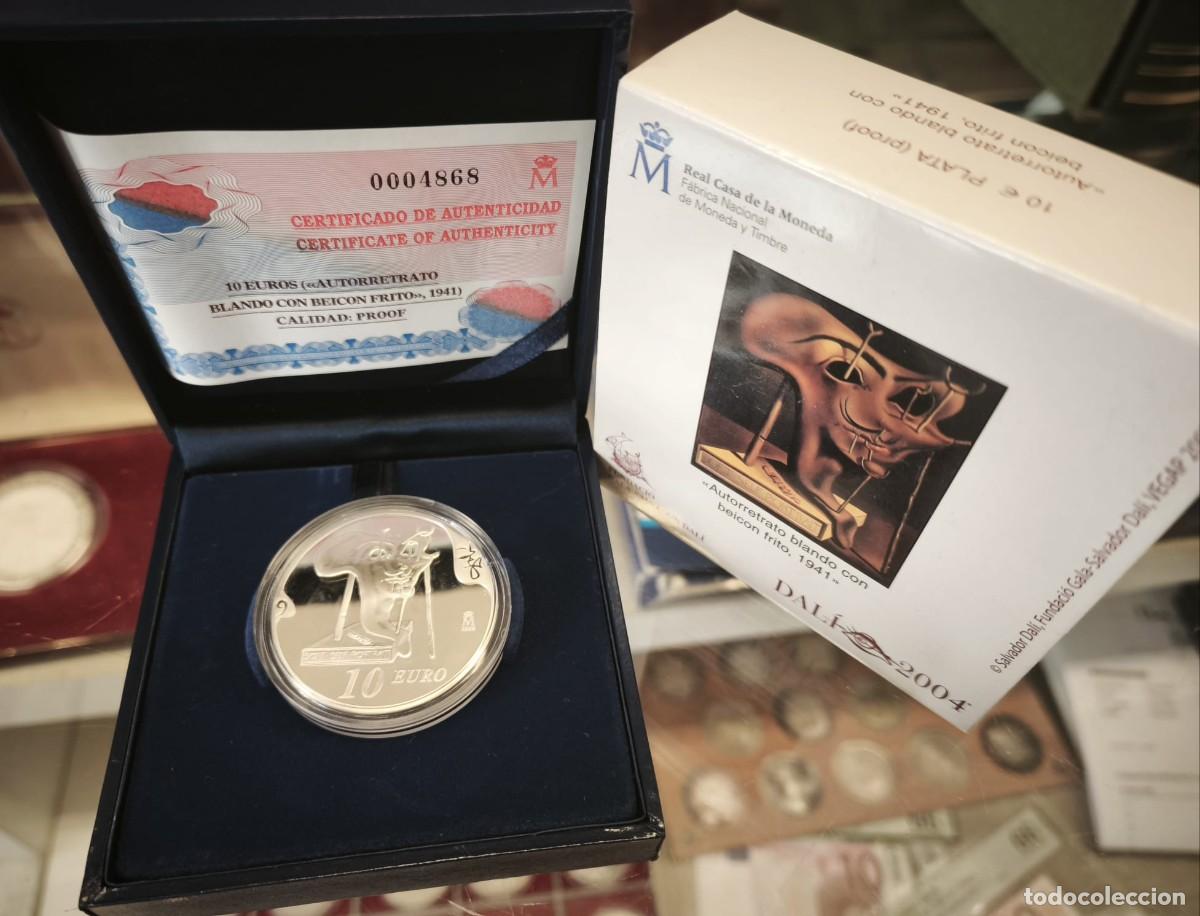 Monedas Juan Carlos I: Espa&ntilde;a estuche 10 Euros Autorretrato blando 2004 Km 1056 Plata Proof