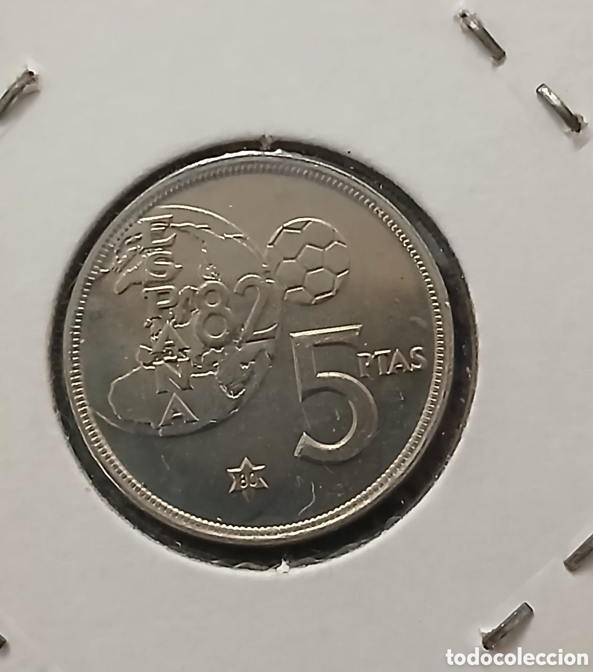 Monedas Juan Carlos I: ESCASA MONEDA DE 5 PESETAS ERROR DEL MUNDIAL S/C