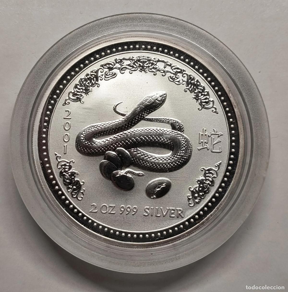 Monnaies Juan Carlos I: 2 oz plata a&ntilde;o de la serpiente 2001