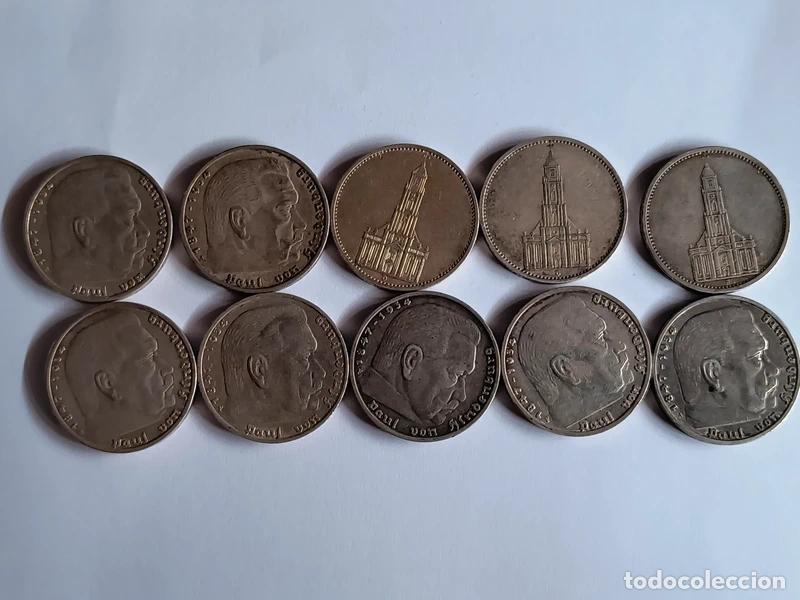 Moedas Juan Carlos I: Tubo con 10 monedas de 5 reichsmark