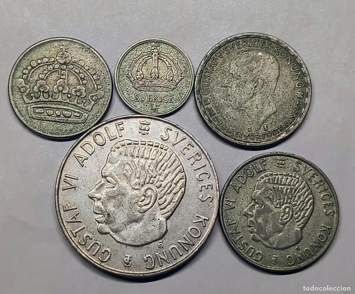 Moedas Juan Carlos I: Lote Monedas Plata Suecia 25 Ore 50 Ore 1 Krona 5 Kronor 1946-1955