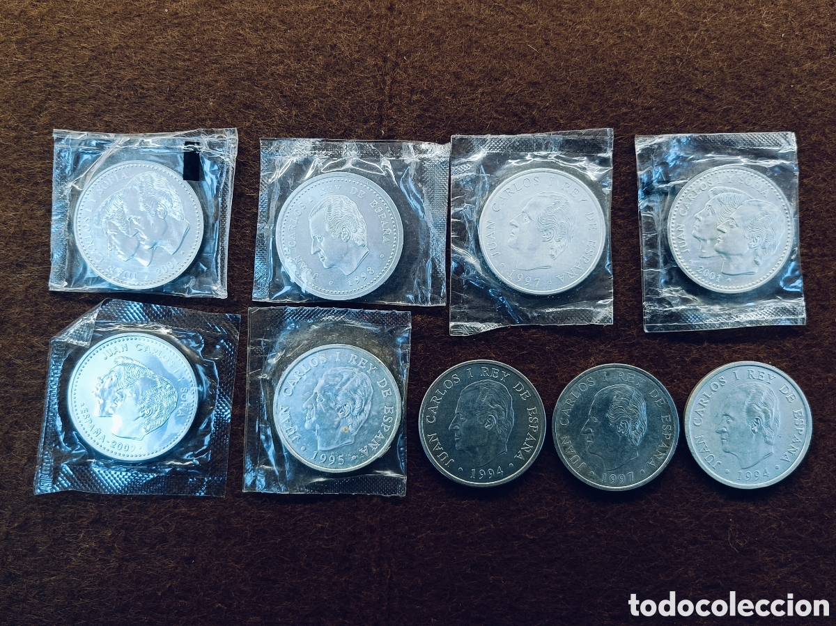 Monedas Juan Carlos I: LOTE DE 9 MONEDAS 2000 PESETAS 12 EUROS DE PLATA