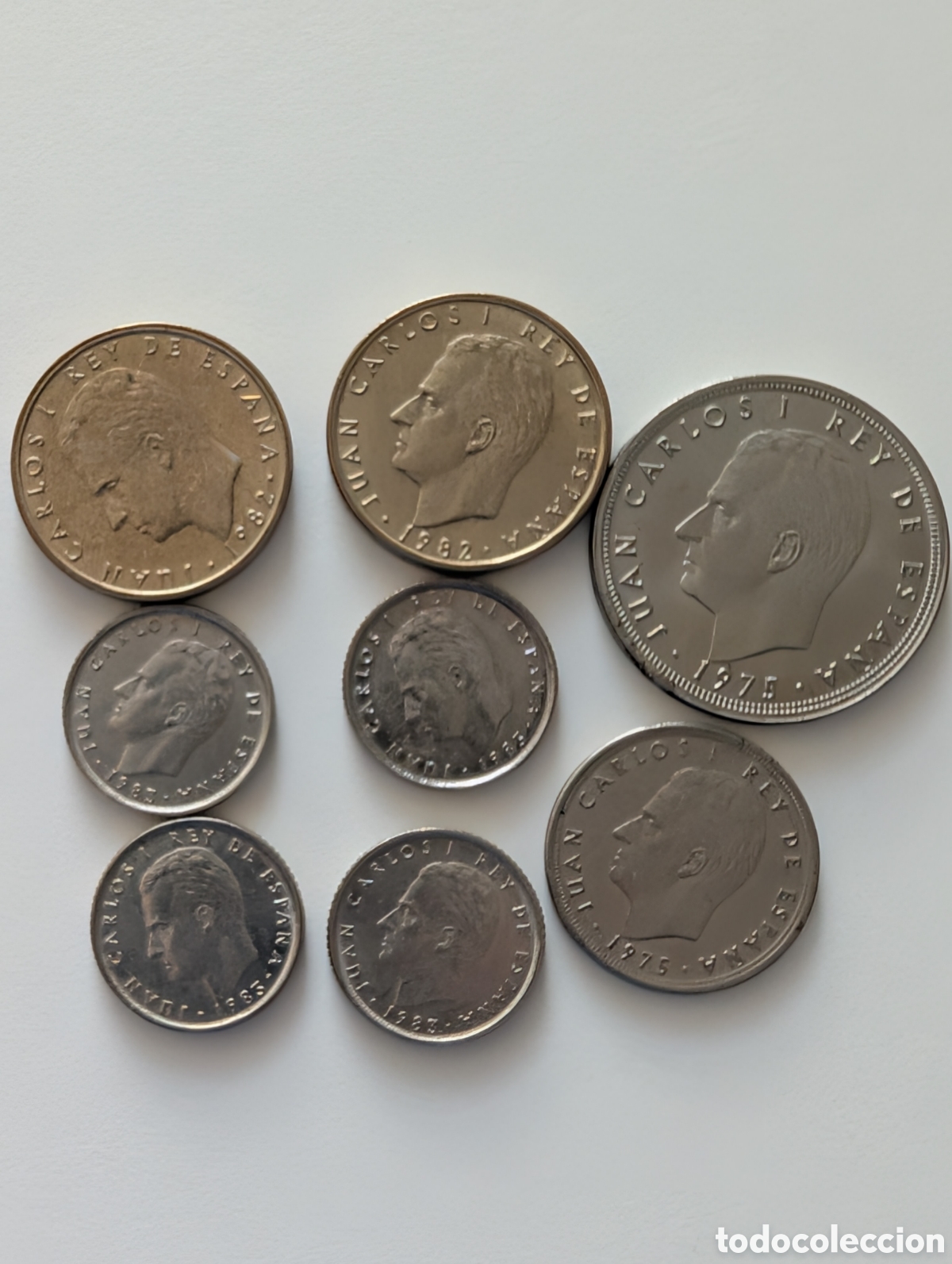 Monedas Juan Carlos I: Lote 8 Monedas Pesetas Juan Carlos I (100, 50, 10, 5 PTAS)