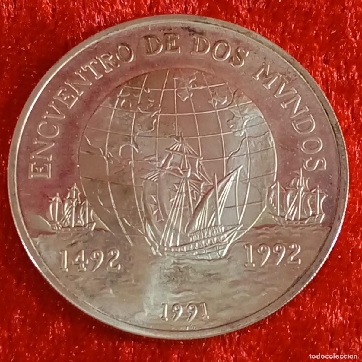 Moedas Juan Carlos I: ENCUENTRO DE DOS MUNDOS - 10.000 $ - REPUBLICA DE CHILE - 1991 - 27 G - PLATA - INVERSI&Oacute;N / 13