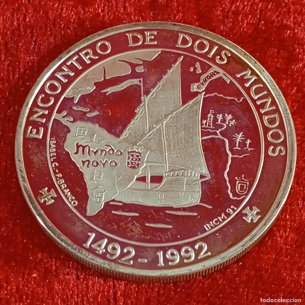 Monedas Juan Carlos I: ENCUENTRO DE DOS MUNDOS 1492-1992 - 1000 ESCUDOS - PORTUGAL - 1991 - 27 G - PLATA - INVERSI&Oacute;N / 16