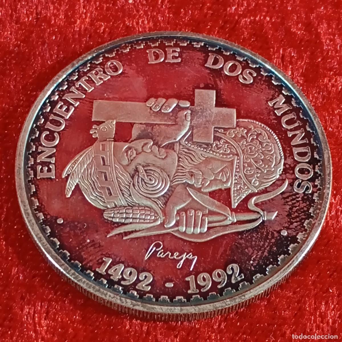 Monedas Juan Carlos I: ENCUENTRO DE DOS MUNDOS 1492-1992 - UN NUEVO SOL - PER&Uacute; - 1991 - 27 G - PLATA - INVERSI&Oacute;N / 17