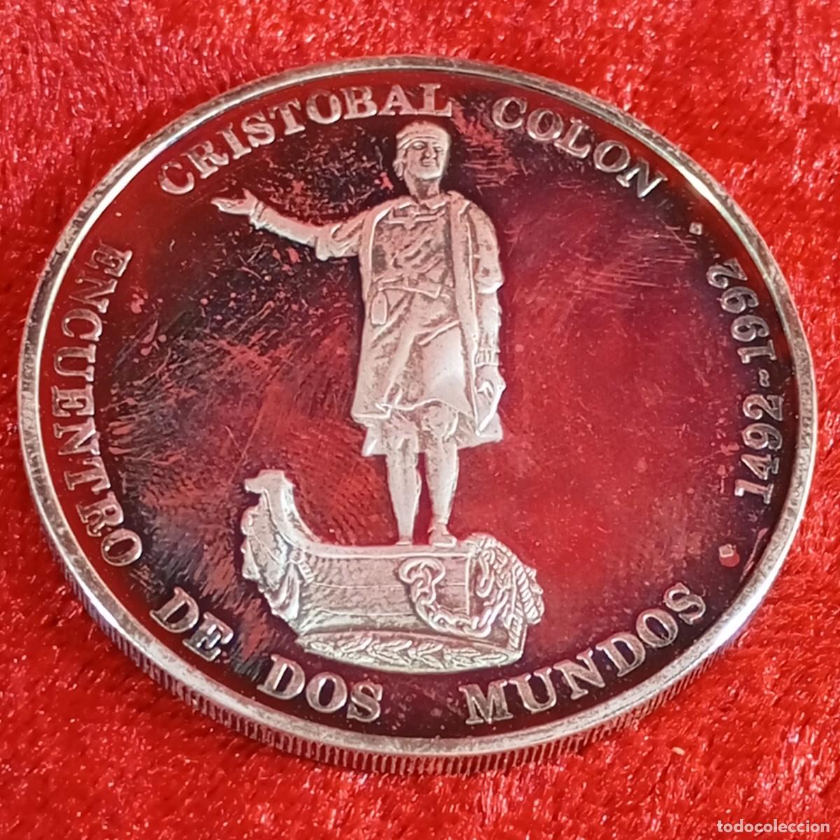 Monedas Juan Carlos I: ENCUENTRO DE DOS MUNDOS 1492-1992 - 1100 BOLIVARES - VENEZUELA - 1991 - 27 G PLATA - INVERSI&Oacute;N / 19