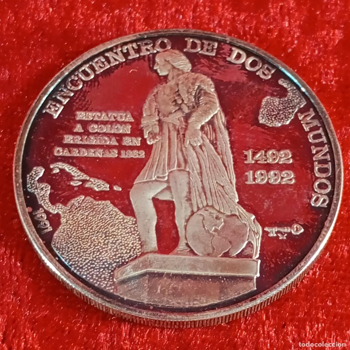 Monedas Juan Carlos I: ENCUENTRO DE DOS MUNDOS 1492-1992 - REPUBLICA DE CUBA 10 PESOS - 1991 - 27 G PLATA - INVERSI&Oacute;N / 20