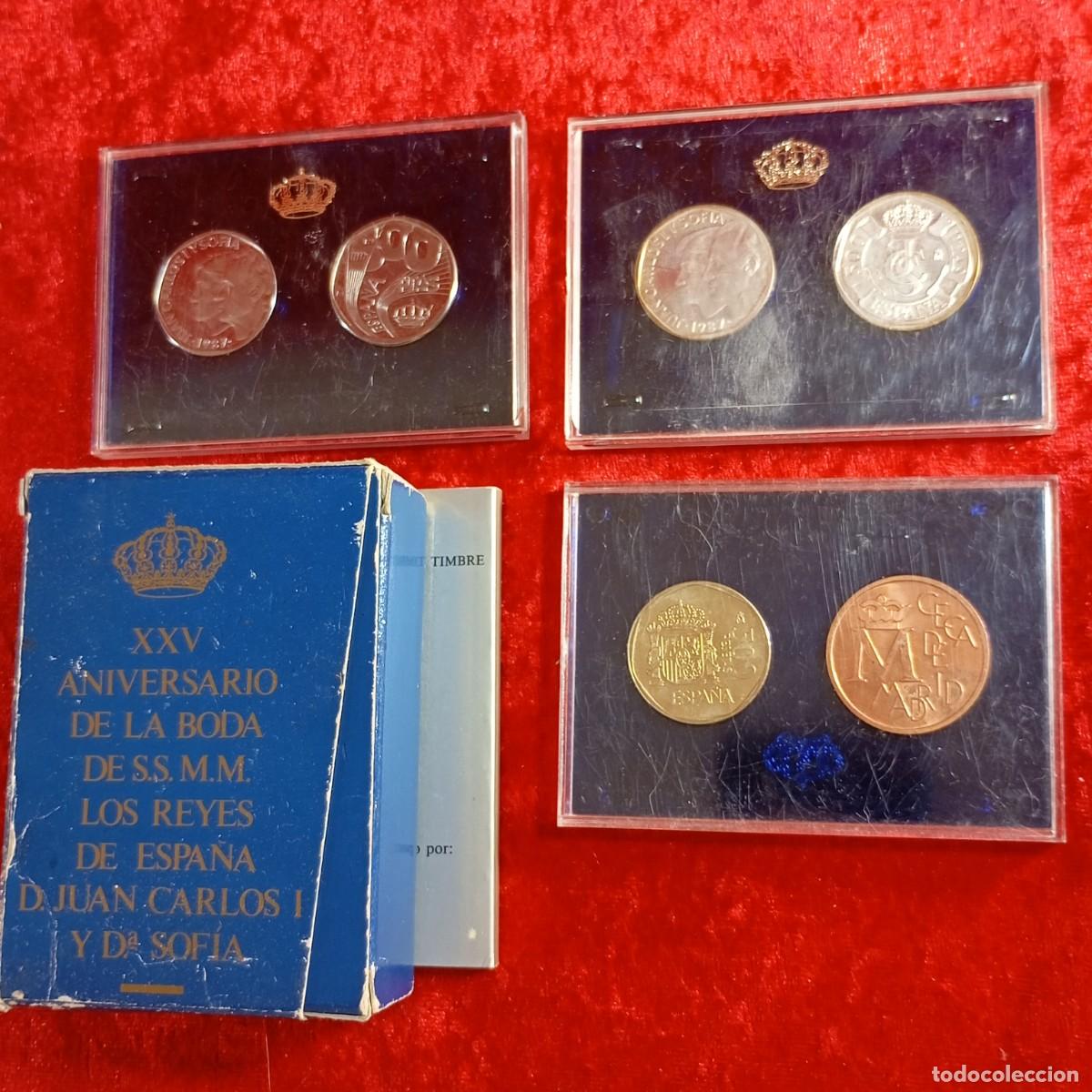 Monedas Juan Carlos I: 6 MONEDAS - 2 PLATA LEY - XXV ANIVERSARIO DE LA BODA DE SS.MM. LOS REYES DE ESPA&Ntilde;A + PRUEBAS / 53