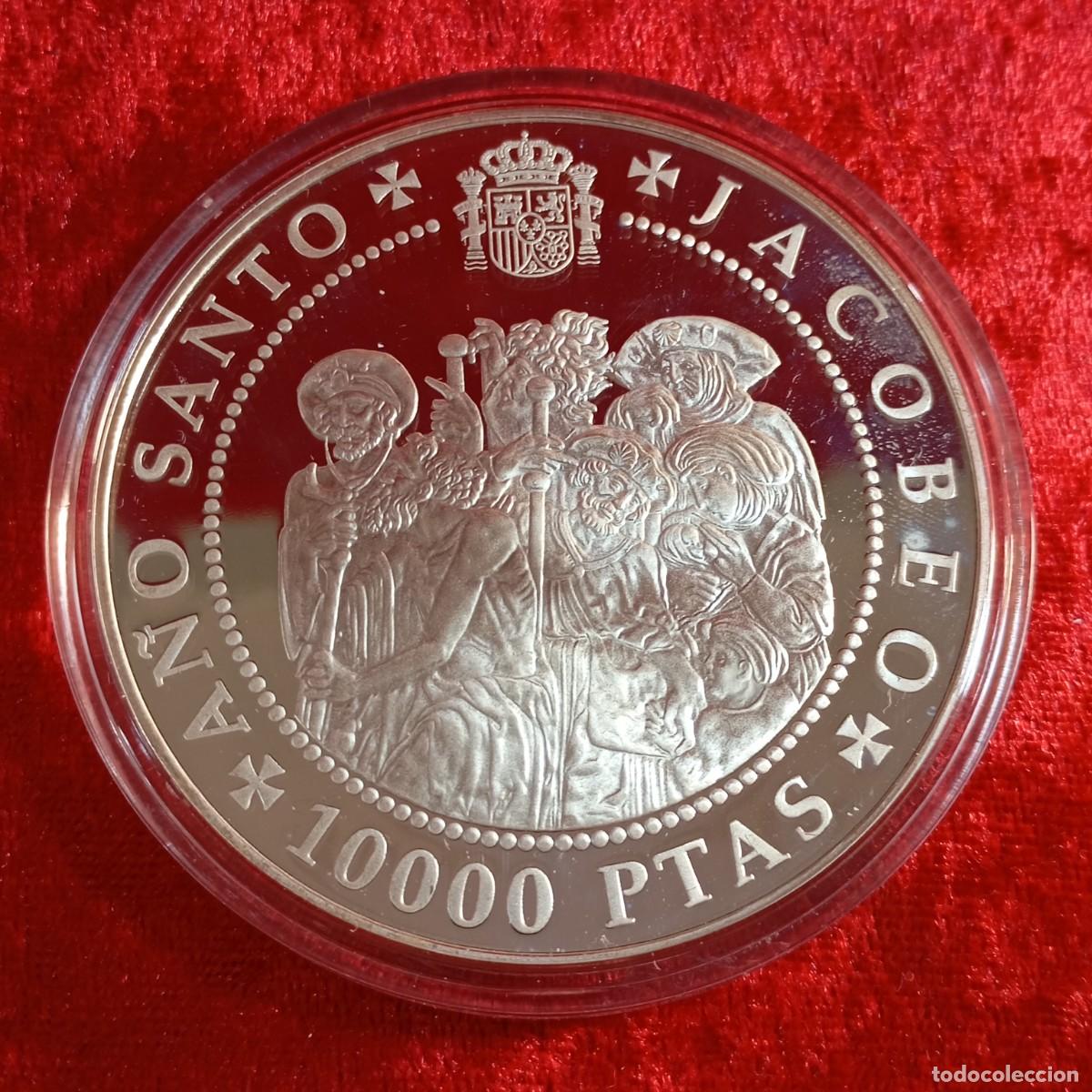 Monedas Juan Carlos I: MONEDA PLATA - CINCUENTIN - PEREGRINOS EPOCA MEDIEVAL - A&Ntilde;O SANTO - 1993 - 168,75 GRAMOS PLATA / 56