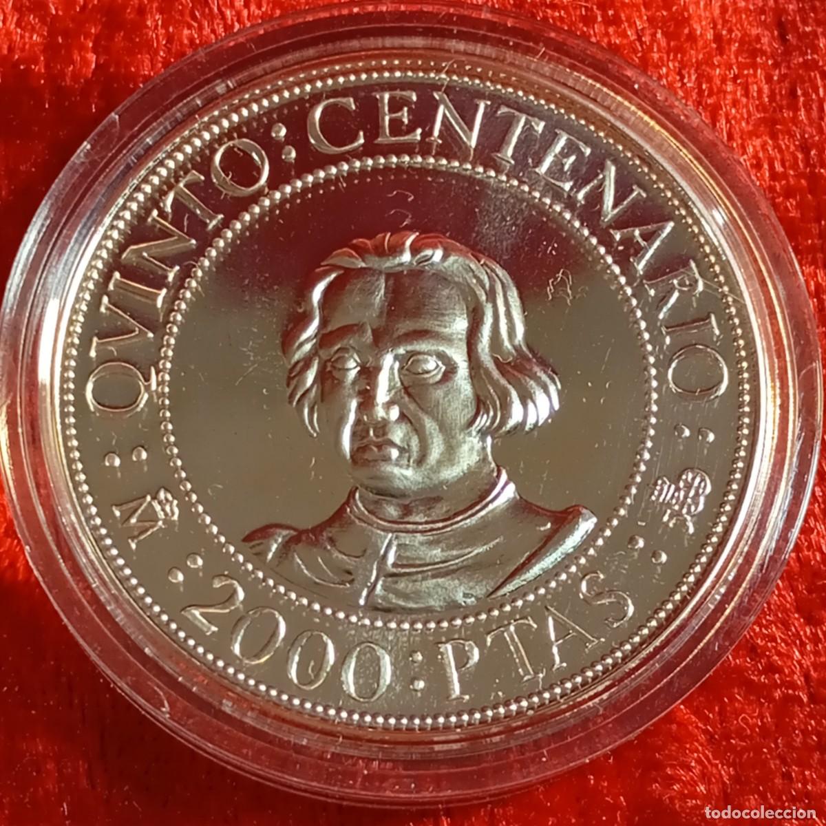 Monedas Juan Carlos I: MONEDA PLATA - QUINTO CENTENARIO - 1989 - ESPA&Ntilde;A - 2000 PTAS - 27 GRAMOS PLATA / 58