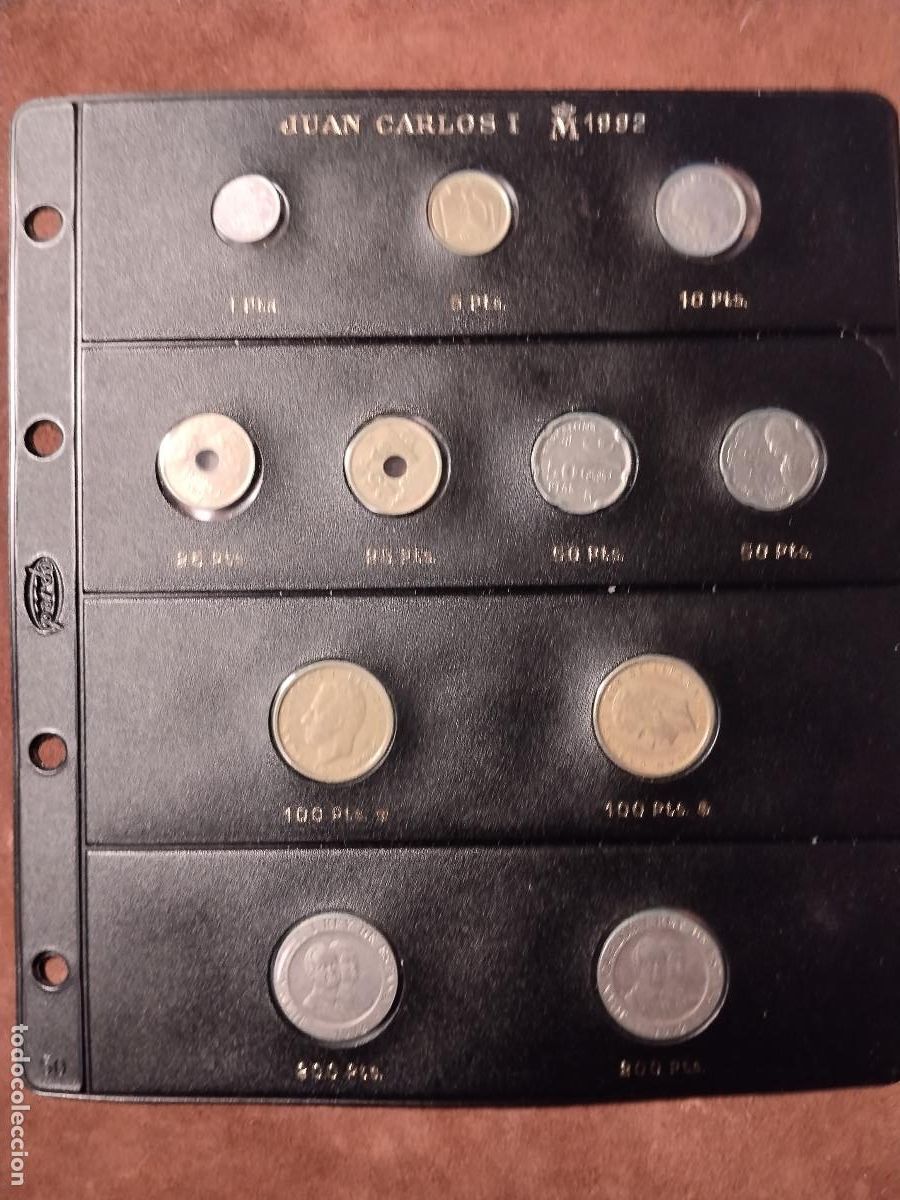 Monedas Juan Carlos I: Lote monedas Juan Carlos I &ndash; A&ntilde;o 1992 &ndash; Set completo en hoja