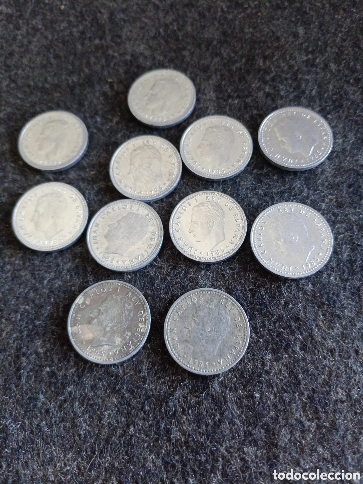 Monedas Juan Carlos I: Lote de 11 monedas de 1 pesetas