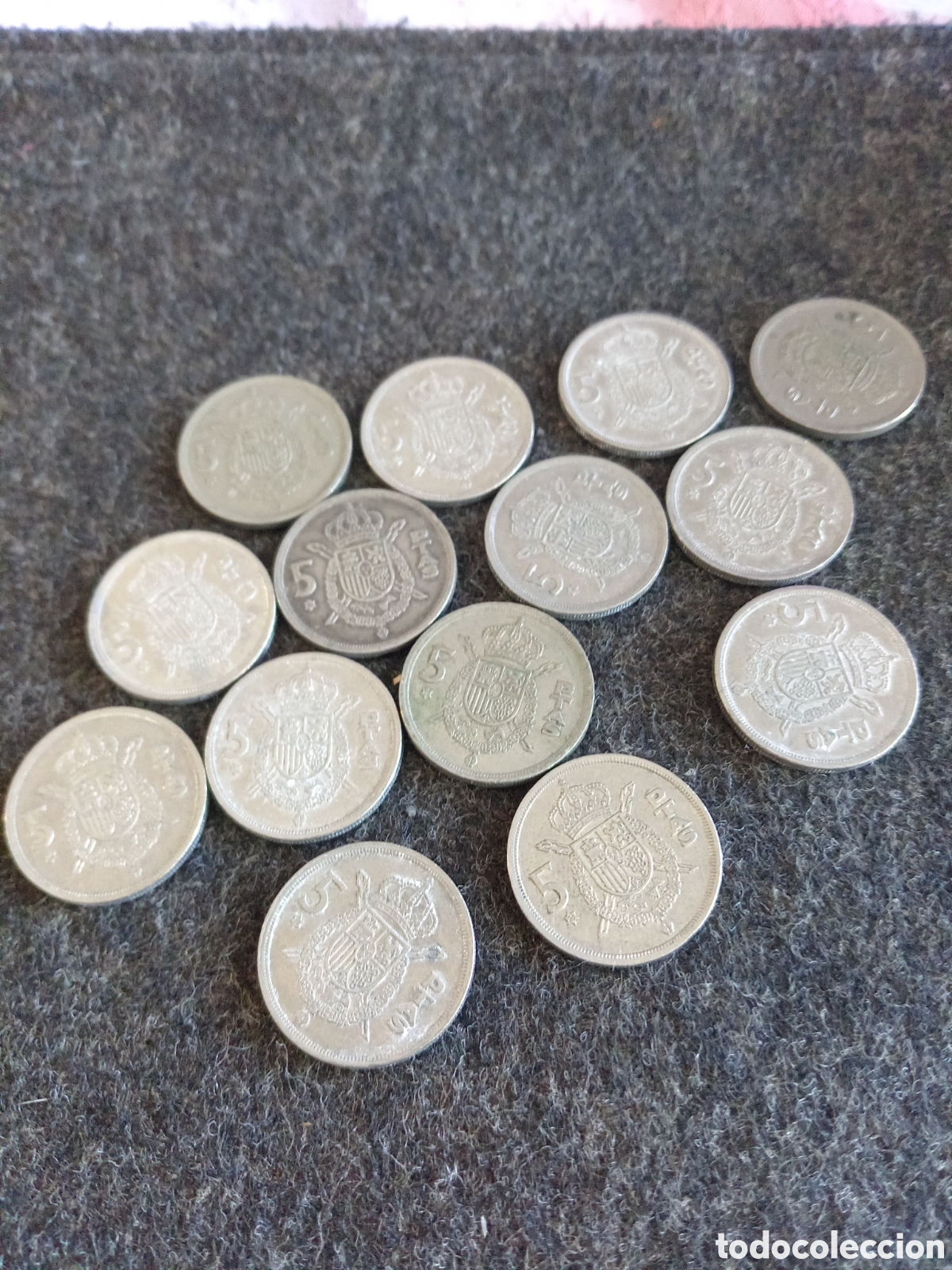 Monedas Juan Carlos I: Lote de monedas de 5 pesetas del a&ntilde;o 1975