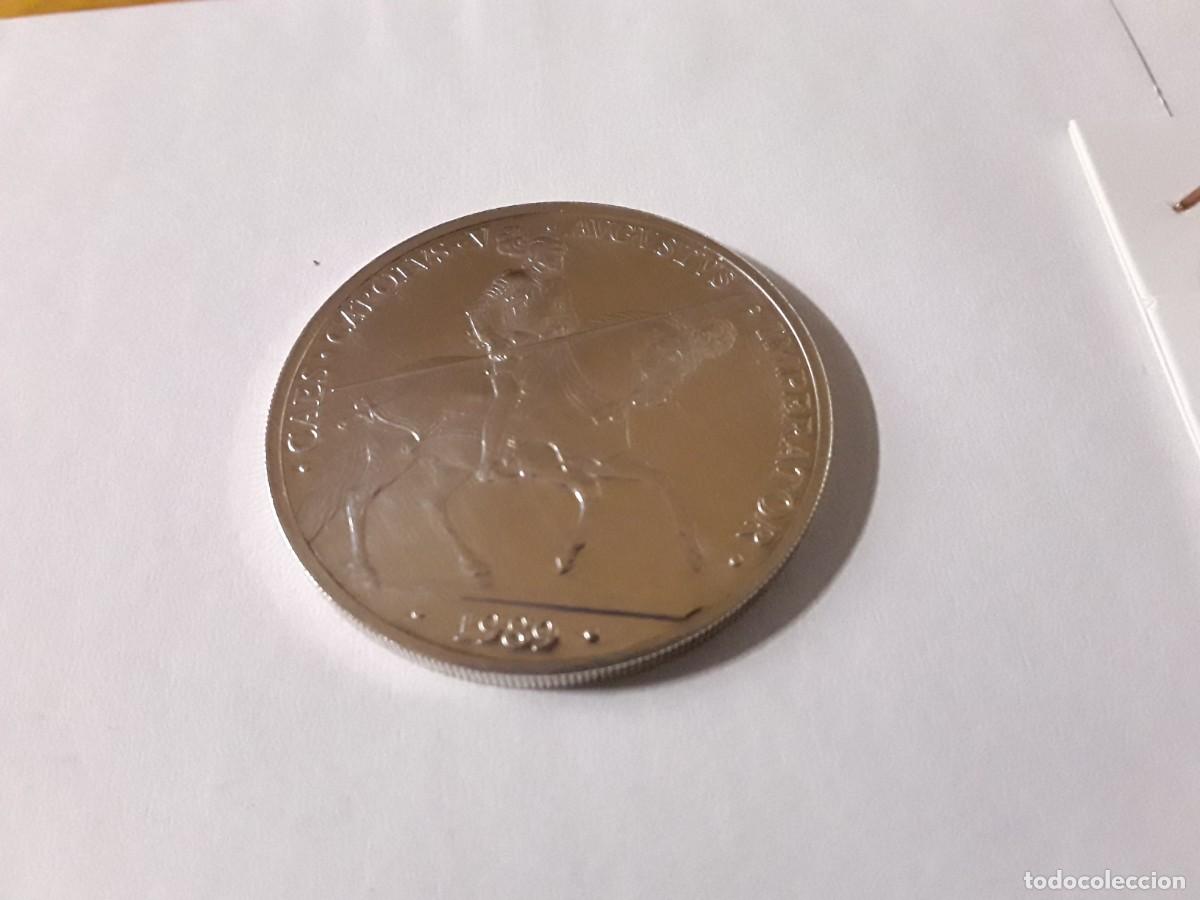 Monedas Juan Carlos I: ESPA&Ntilde;A - 5 ECU DE PLATA CARLOS V A&Ntilde;O 1989.
