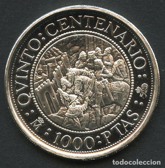 Monedas Juan Carlos I: MONEDA DE PLATA, MONEDAS QUINTO CENTENARIO, VALOR: 1000 PESETAS, 1989, FDC MATE