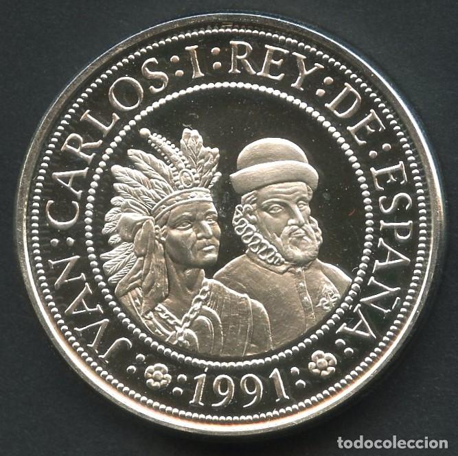 Monedas Juan Carlos I: MONEDA DE PLATA, MONEDAS QUINTO CENTENARIO, VALOR: 5000 PESETAS, 1991, FDC MATE