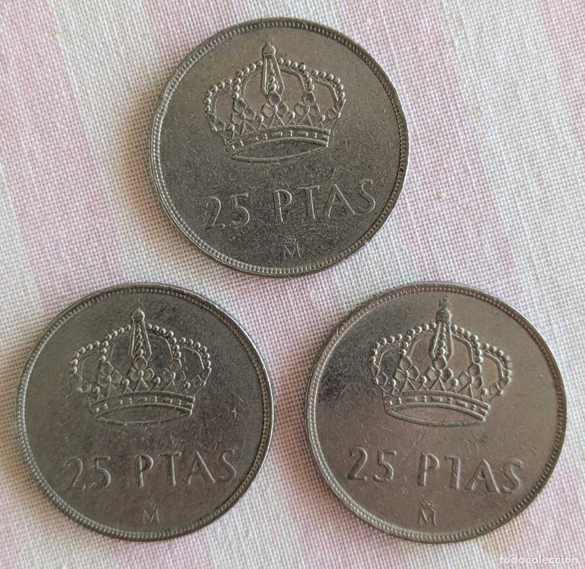 Monedas Juan Carlos I: Lote 3 Monedas de 25 pesetas de 1984 de Juan Carlos I