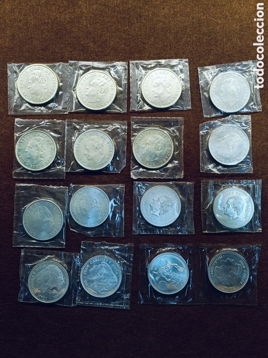 Monedas Juan Carlos I: LOTE DE 16 MONEDAS 2000 PESETAS 12 EUROS DE PLATA