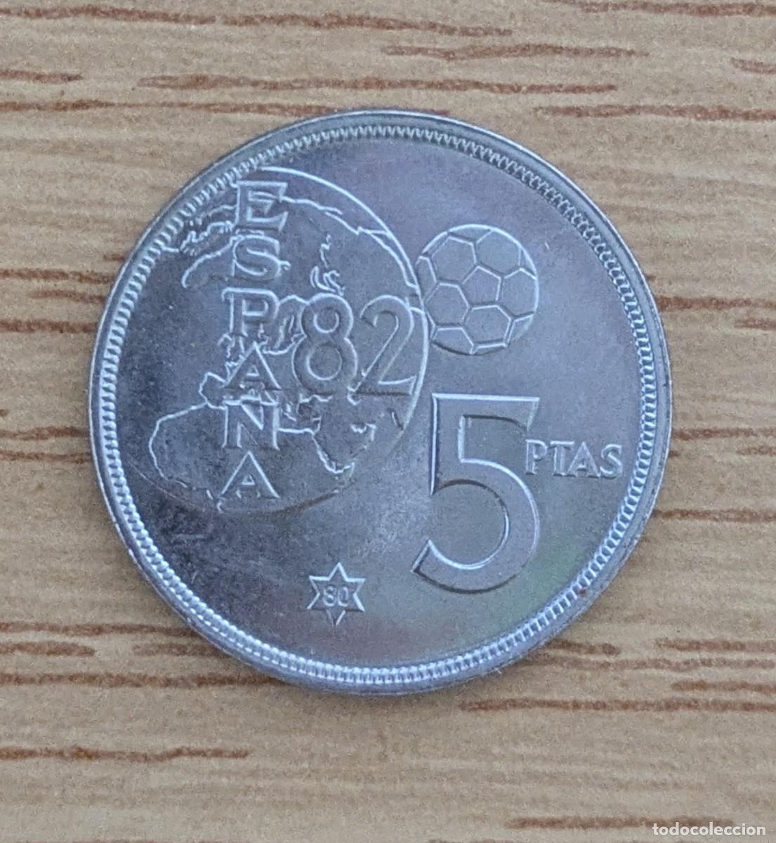 Monedas Juan Carlos I: Moneda 5 pesetas Espa&ntilde;a 82 de 1980 Estrella 80