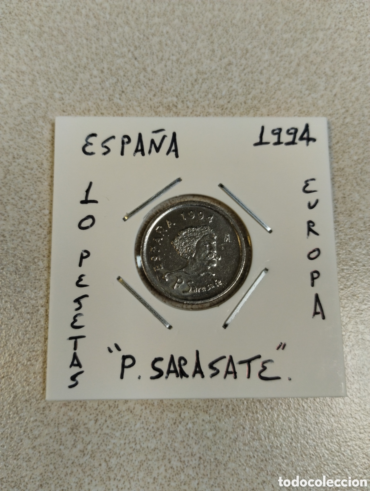 Monedas Juan Carlos I: Moneda de 10 pesetas Espa&ntilde;a a&ntilde;o 1994 P. Sarasate ebc encartonada
