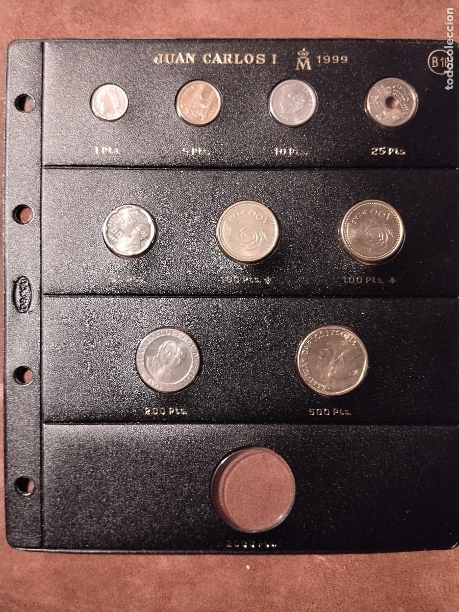 Monedas Juan Carlos I: Colecci&oacute;n completa de pesetas 1999 &ndash; Juan Carlos I &ndash; Estuche original