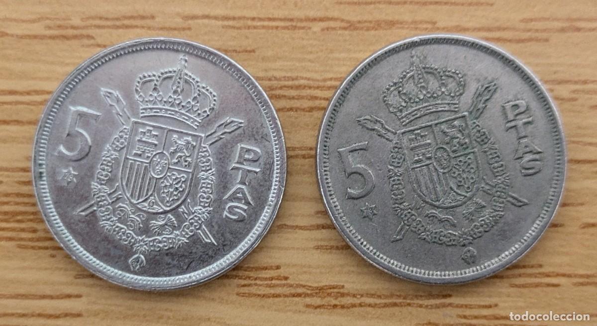 Monedas Juan Carlos I: 2 monedas 5 pesetas de 1975 Estrella 78