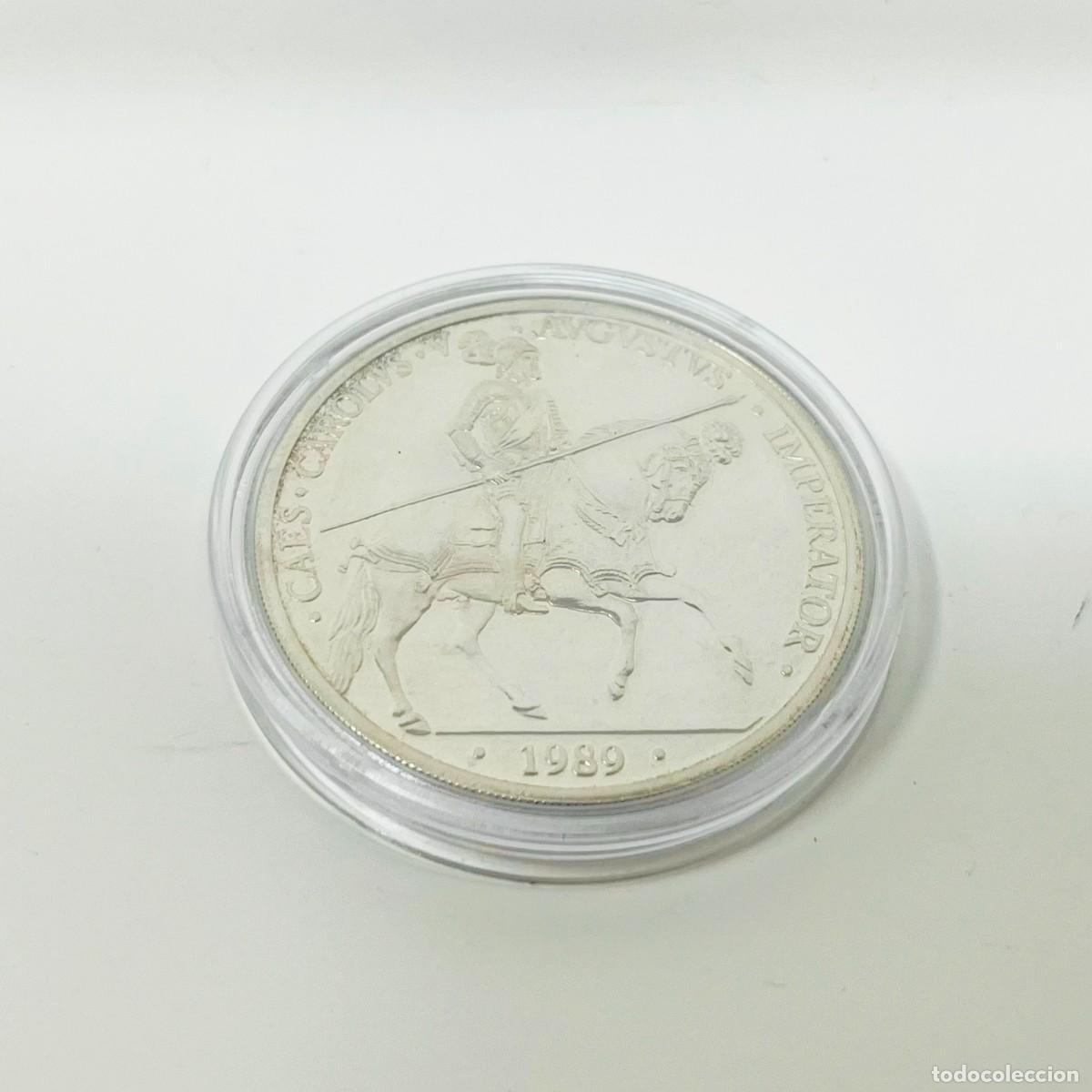Monedas Juan Carlos I: 5 ECU Espa&ntilde;a 1989 Carlos V &ndash; Imperator &ndash; Plata 925 &ndash; Onza de plata