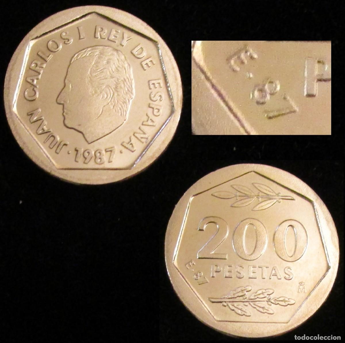 Monedas Juan Carlos I: *GUTSE* J. CARLOS I-1, 200 PESETAS 1987, *E-87*, III EXP. NAC. NUMISMAT., PROOF.