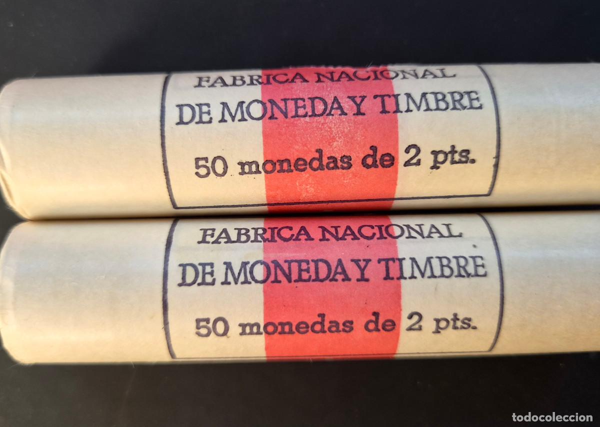 Monedas Juan Carlos I: Lote 2 cartuchos 2 pesetas 1982 y 1984. FMNT. SC