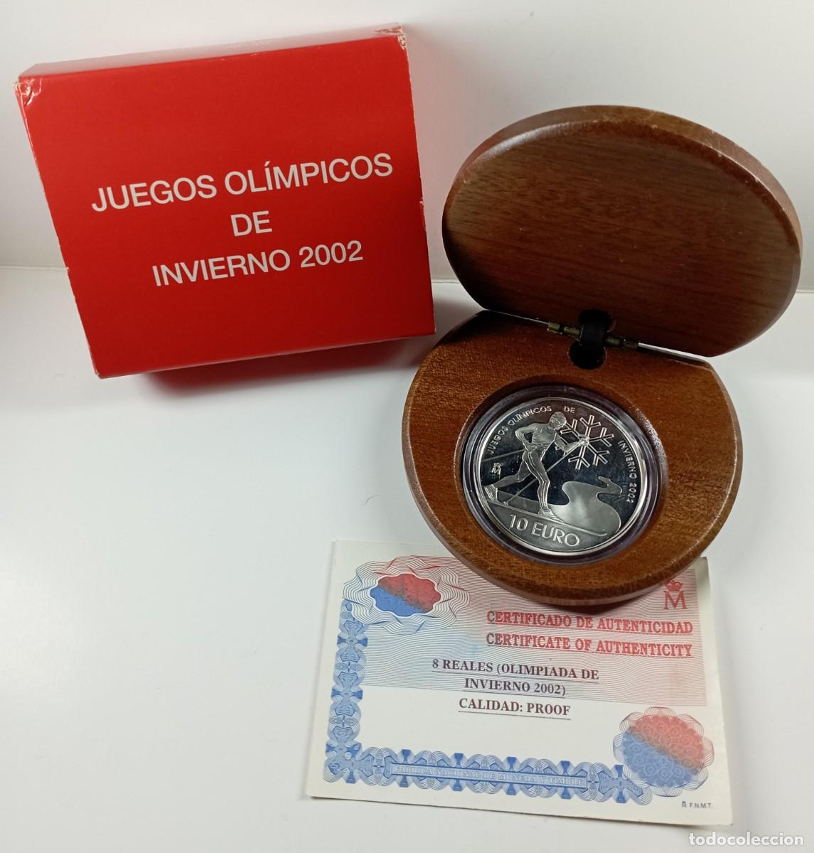 Monedas Juan Carlos I: Moneda de Espa&ntilde;a 10 euros Juegos Ol&iacute;mpicos de Invierno 2002 de plata, con estuche