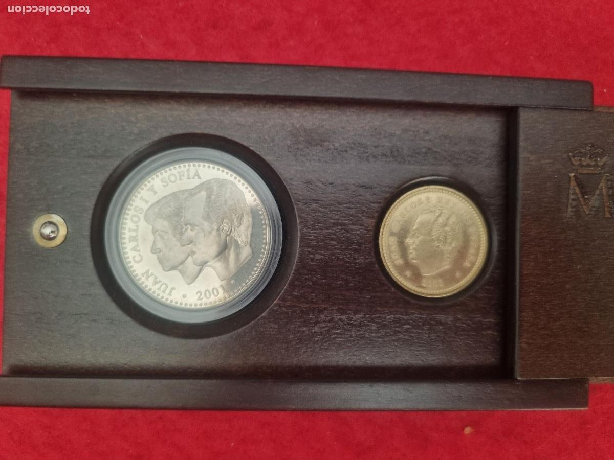 Monedas Juan Carlos I: MONEDA 2000 PESETAS PLATA 2001 Y 100 PESETAS EN ESTUCHE FNMT ORIGINAL T