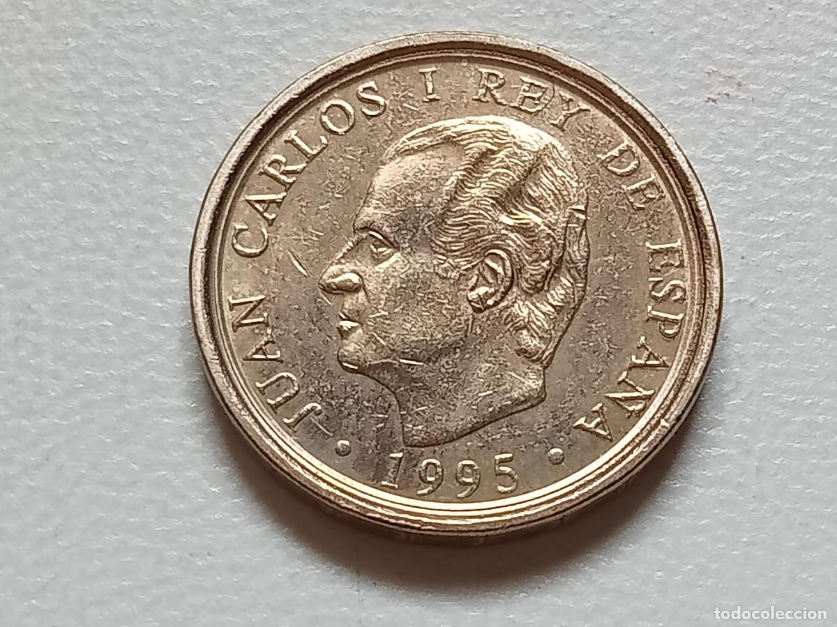 Monedas Juan Carlos I: JUAN CARLOS I 100 PESETAS 1995 LIS HACIA EL REVERSO EBC