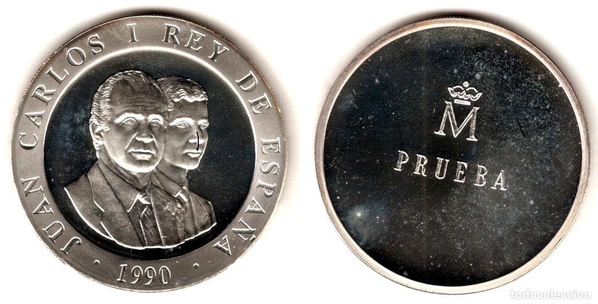 Monedas Juan Carlos I: ESPA&Ntilde;A 2000 pesetas plata 1990 PRUEBA reverso - XXV OLIMPIADA BARCELONA 1992 -