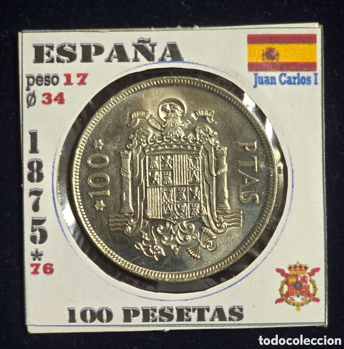 Monedas Juan Carlos I: Espa&ntilde;a 100 Ptas 1975 *76 Juan Carlos I SC.
